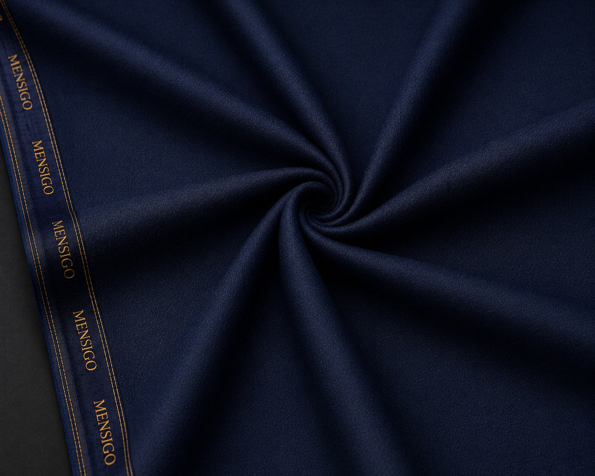 Mensigo Midnight Navy Premium Suiting Fabric – Luxury Plain Weave