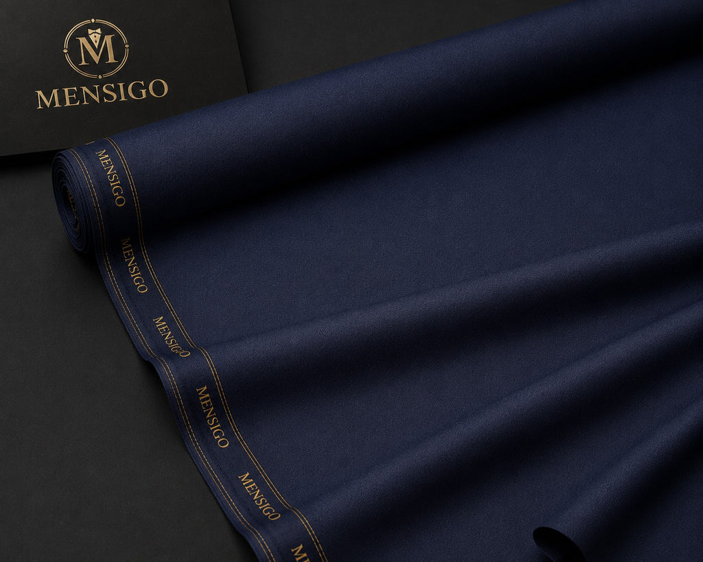 Mensigo Midnight Navy Premium Suiting Fabric – Luxury Plain Weave