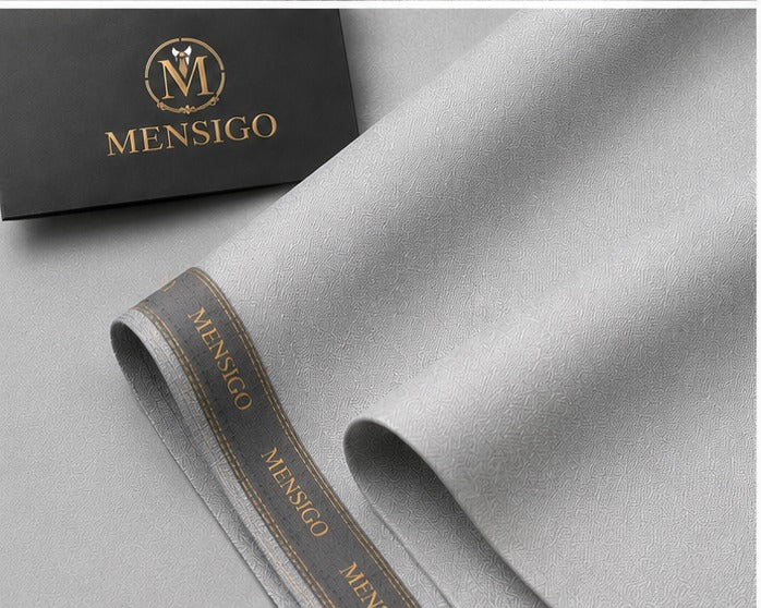 Mensigo Silver Mist Premium Textured Suiting Fabric – Luxury Collection
