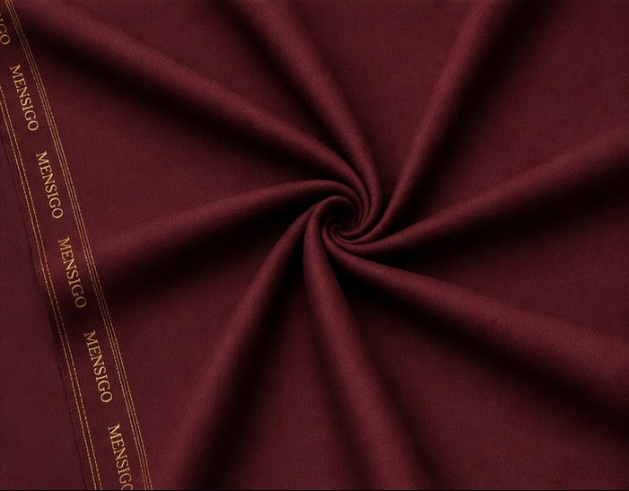 Mensigo Royal Burgundy Premium Textured Suiting Fabric – Luxury Collection
