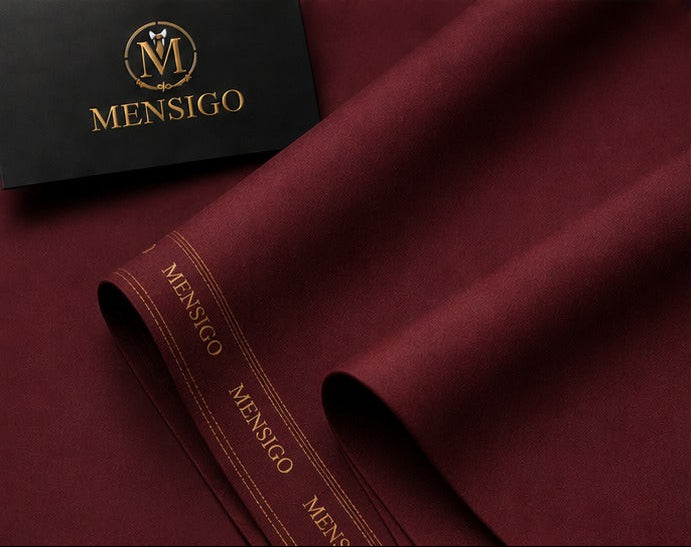 Mensigo Royal Burgundy Premium Textured Suiting Fabric – Luxury Collection