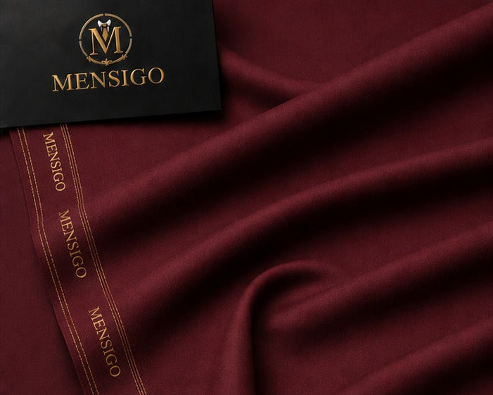 Mensigo Royal Burgundy Premium Textured Suiting Fabric – Luxury Collection