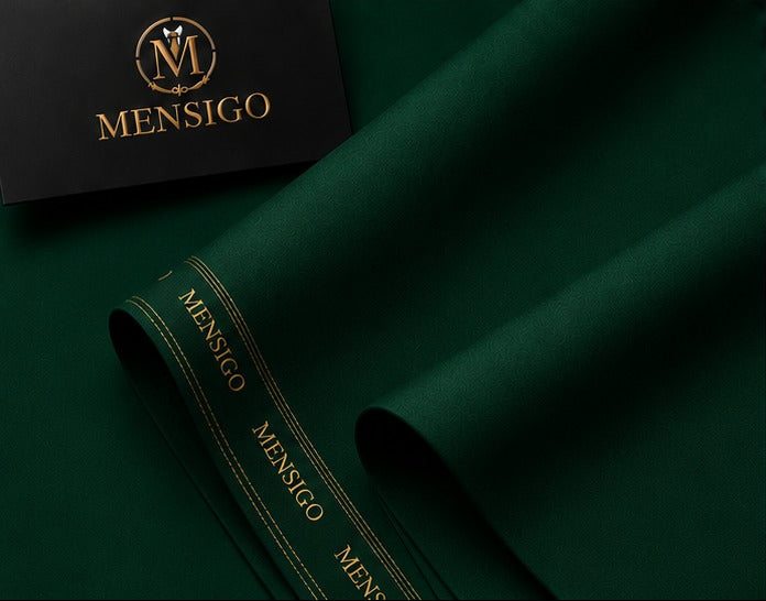 Mensigo Emerald Green Premium Textured Suiting Fabric – Luxury Collection