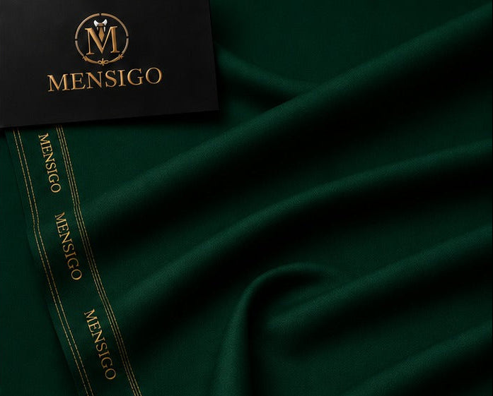 Mensigo Emerald Green Premium Textured Suiting Fabric – Luxury Collection