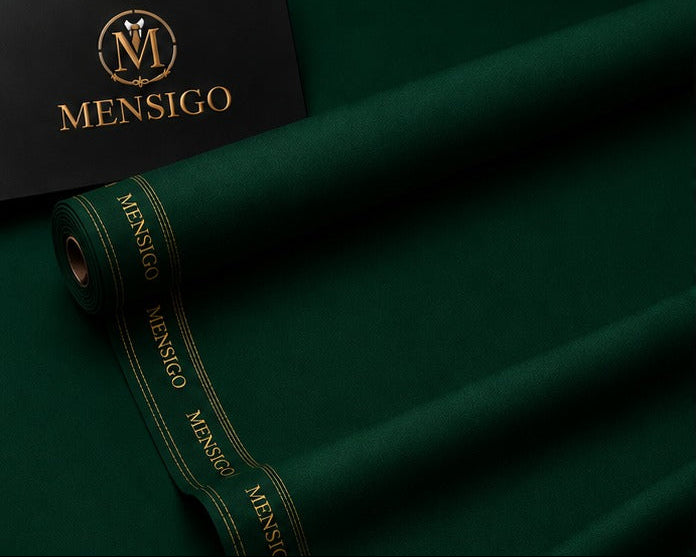 Mensigo Emerald Green Premium Textured Suiting Fabric – Luxury Collection