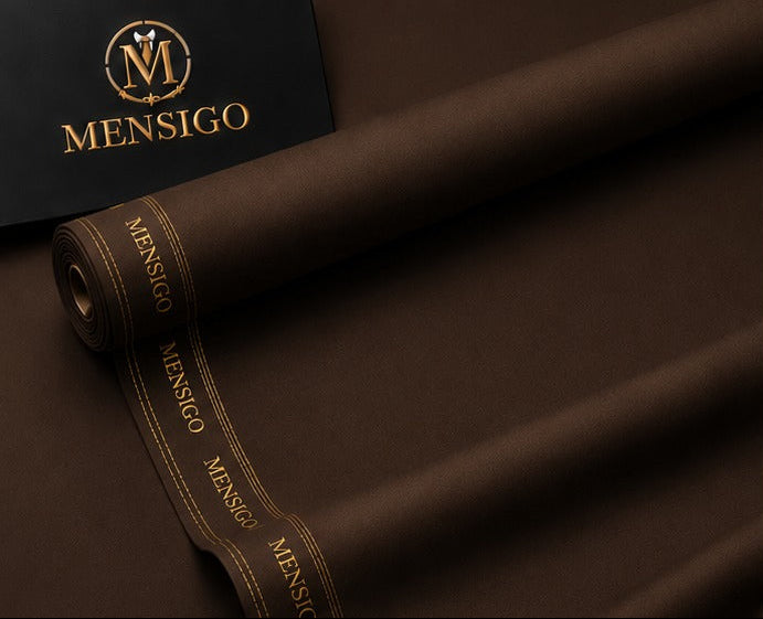 Mensigo Walnut Brown Premium Textured Suiting Fabric – Luxury Collection