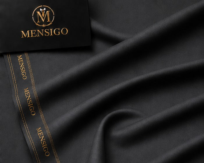 Mensigo Charcoal Grey Premium Textured Suiting Fabric – Luxury Collection
