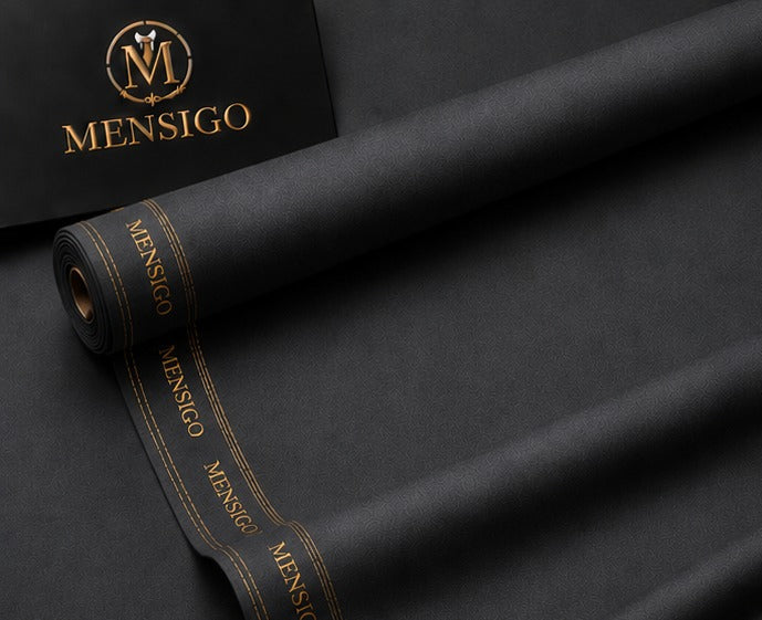 Mensigo Charcoal Grey Premium Textured Suiting Fabric – Luxury Collection