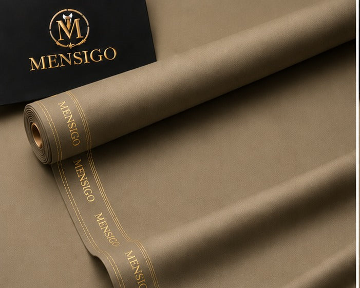 Mensigo Desert Khaki Premium Textured Suiting Fabric – Luxury Collection