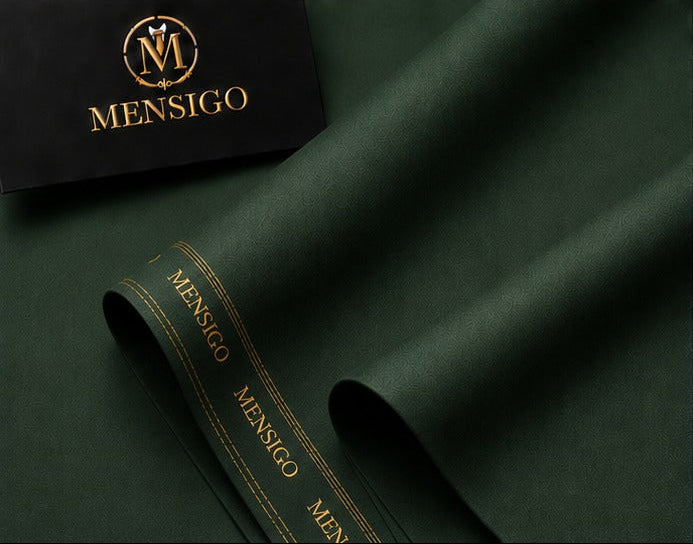 Mensigo Forest Green Premium Textured Suiting Fabric – Luxury Collection