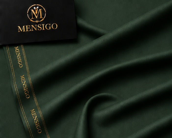 Mensigo Forest Green Premium Textured Suiting Fabric – Luxury Collection