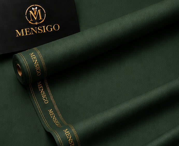 Mensigo Forest Green Premium Textured Suiting Fabric – Luxury Collection
