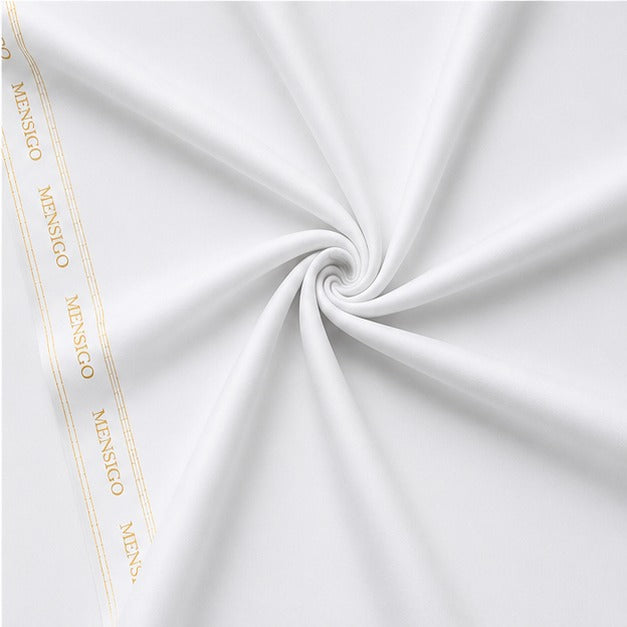 Mensigo Pearl White Premium Suiting Fabric – Luxury Collection