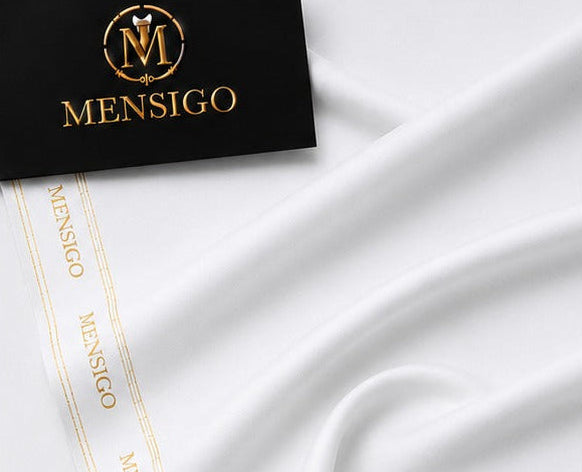 Mensigo Pearl White Premium Suiting Fabric – Luxury Collection