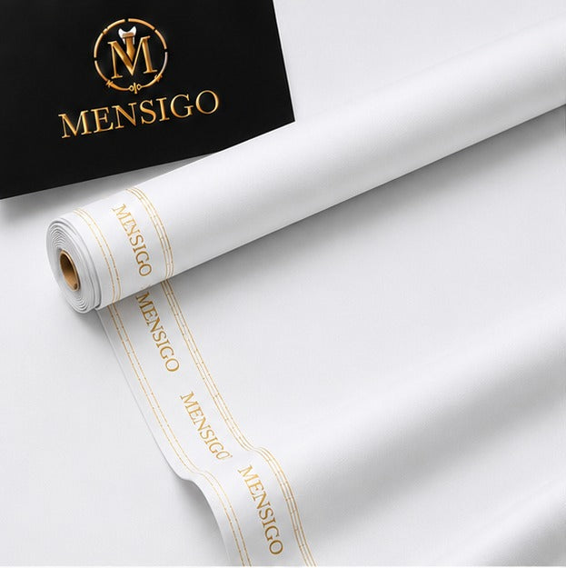Mensigo Pearl White Premium Suiting Fabric – Luxury Collection